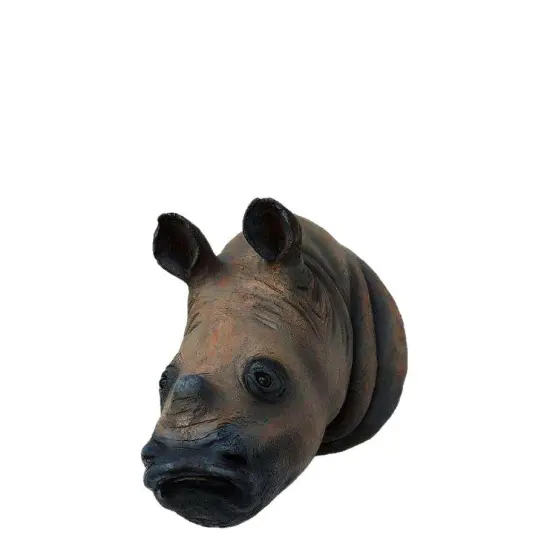 Baby Rhinoceros Head Life Size Statue {1}