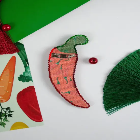 Bead Embroidery Decoration Kit- Hot pepper {5}