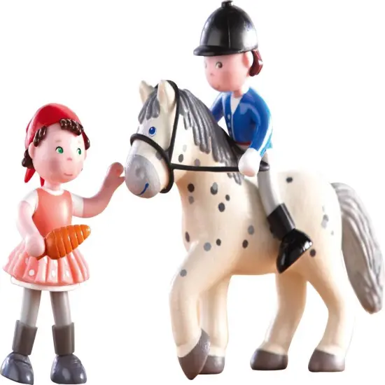 HABA Little Friends Horse Pippa - 4.5" Dapple Grey Mare Toy Figure Multicolor {4}