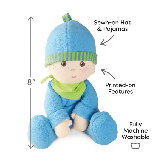 HABA Snug-Up Soft Plush Luis First Baby Doll 8" - Perfect Newborn and Infant Toy,Ideal Boy Doll for Baby Shower Gift Multicolor {3}