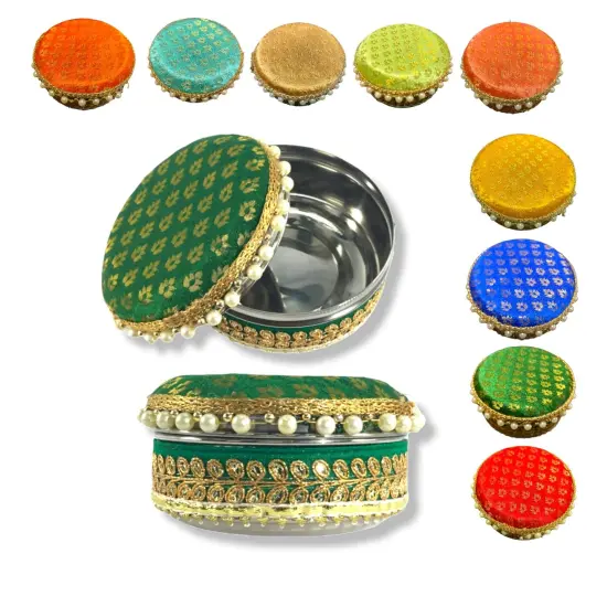 4 Ct Steel Ladoo Box 250 Grams Festival Special Stainless Steel Sweets Gift Box Perfect for Holi Diwali Rakhi Housewarmings Mithaai Desert Box Assorted {4}