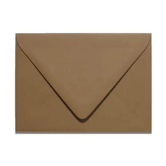 Colorplan NUBUCK BROWN - 91 Lb. / 135 gsm / 8 pts Matte Premium Cardstock Paper Text A2 Euro Flap Envelopes Bulk Pack of 250 {1}