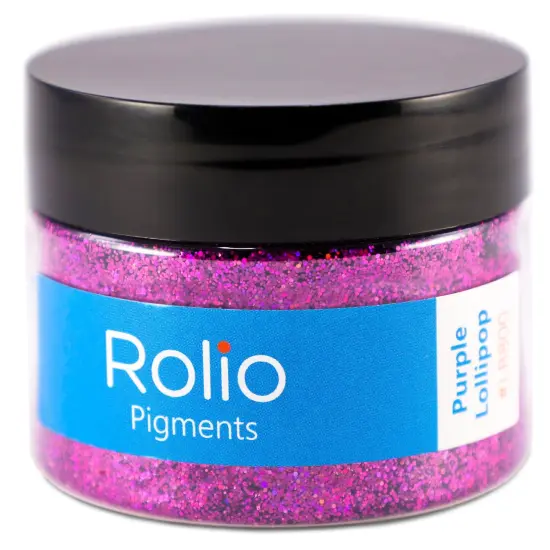 Rolio - 1 Jar Vibrant Holographic Glitter (Purple Lollipop) - 1 oz {1}