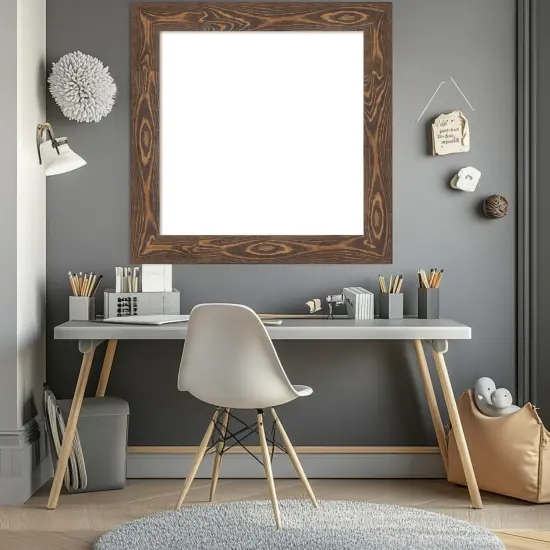 Bridge Framed Dry Erase Magnetic Board Brown {5}