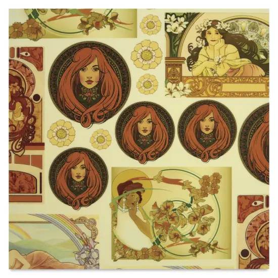 Elan Transfers Overglaze Decal Sheet - Nouveau Women {1}