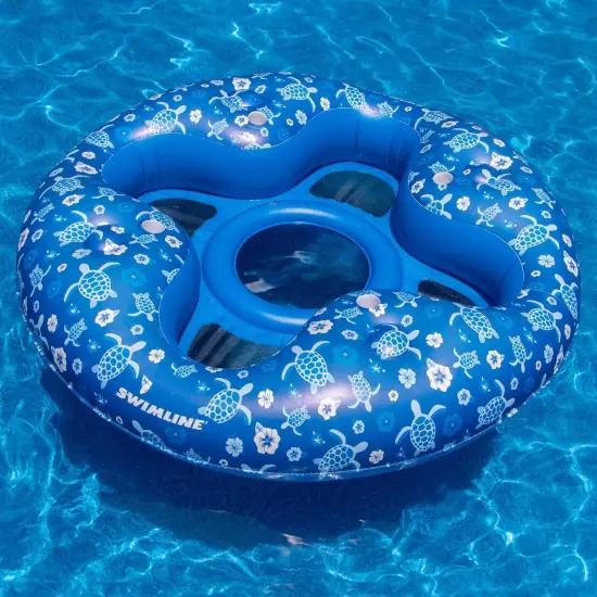 Swimline Inflatable 4 Person Tropical Pool Lounger - 85" Blue {1}