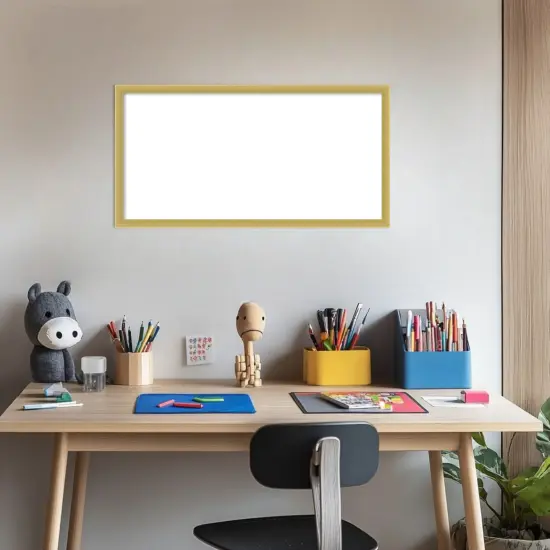 Svelte Framed Dry Erase Magnetic Board Polished Gold {5}