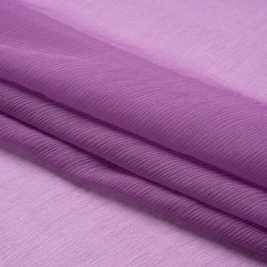 1 Yard Bright Purple Crinkled Silk Chiffon 43" Wide Sheer, Lightweight Silk Fabric {3}