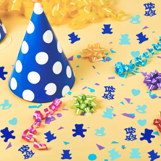 Gender Reveal Party Supplies Blue Confetti Sprinkles for Funny Baby Shower Pinata Party Decoration-"It's A Boy" Bear Horse Heart 1.5OZ {4}