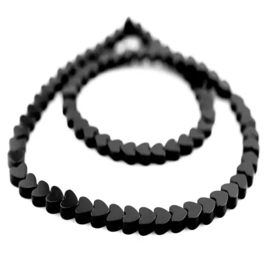 The Bead Chest Heart-Shaped Onyx Beads (6mm) {3}