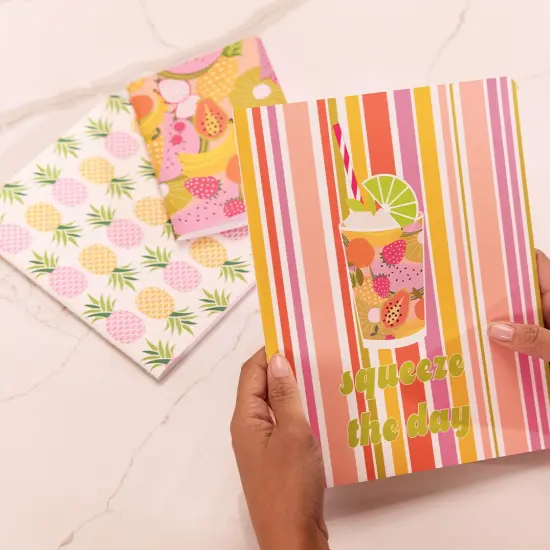 Squeeze The Day Stitched Notebook Set, Softcover Journal, Class Notebooks {2}