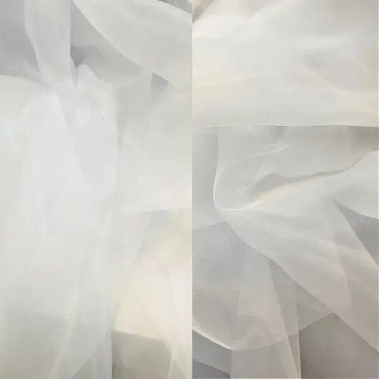 1 Yard Nylon Polyester Organza Solid Woven Fabric Sheer Lightweight 61/62" Width SNOW WHITE {1}