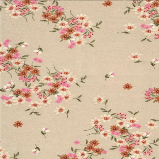 1 Yard 100% Polyester CEY Floral/Flower Print Fabric, 58/59" Wide SAND {3}