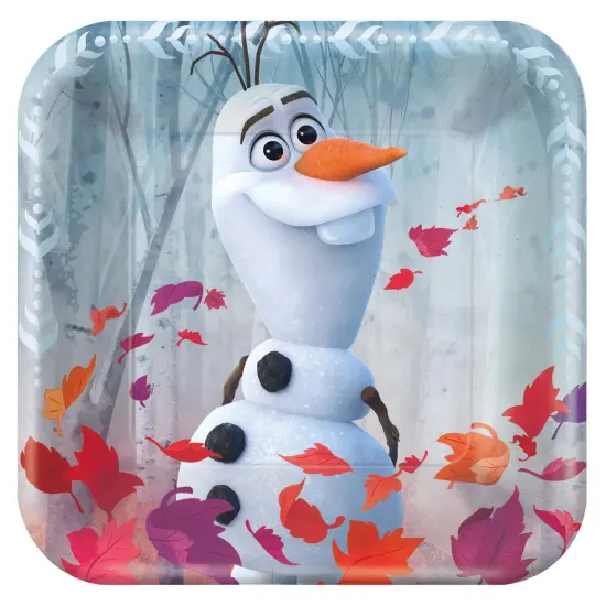 Disney Frozen 2 Metallic 7" Square Cake Plates- 8ct {1}