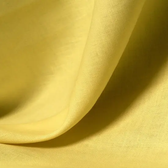 1 Yard Yellow Pure Linen Fabric 5.5 Oz, Stone Washed Midweight 54 Inch Solid Weave {3}