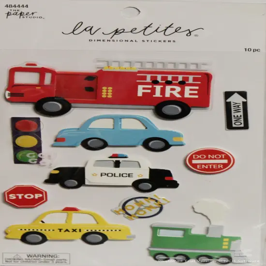 La Petites Vehicles & Road Signs Dimensional Stickers {1}