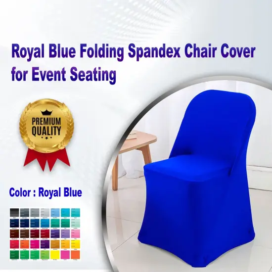 Royal Blue Folding Spandex Chair Cover for Event Seating {1}
