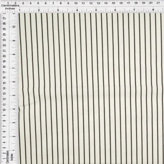 1 Yard Stretch Poplin Stripe Print Fabric 57/58&Prime; Wide Cotton Spandex Blend NAVY {5}