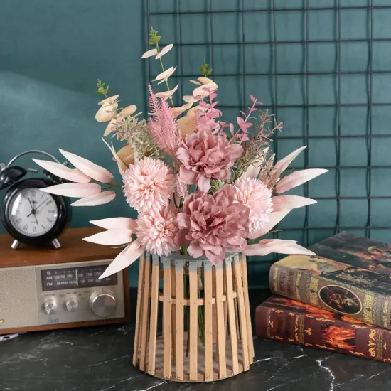 Artificial Silk Flower Arrangement &ndash; Faux Floral Centerpiece for Wedding & Home Decor {4}