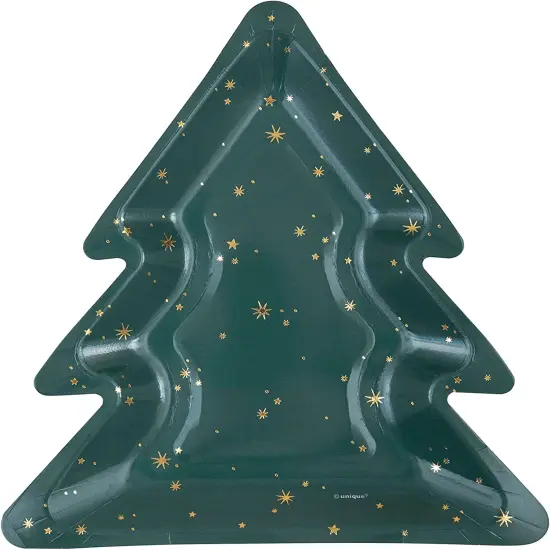 Modern Christmas Tree Shaped Appetizer Plates - 8ct {1}