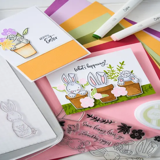 Sizzix Clear Stamps Set By Catherine Pooler 12/Pkg-Bunny Bits & Blooms {4}