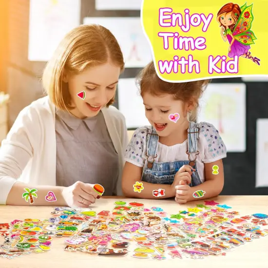 24 Sheets 3D Stickers for Kids Toddlers, Puffy Stickers Including Animal, Fruits, Car, Number, Dinosaur, Fish and More for Boys, Girls, Teachers, Reward, Craft Scrapbooking {4}
