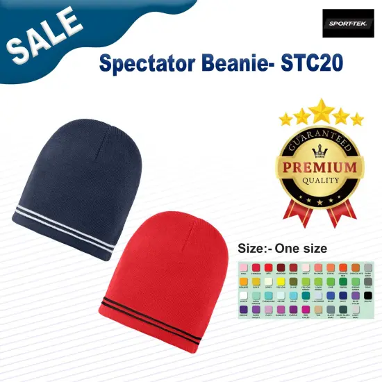 Sport-Tek&reg; Spectator Beanie Tr Royal/White {2}