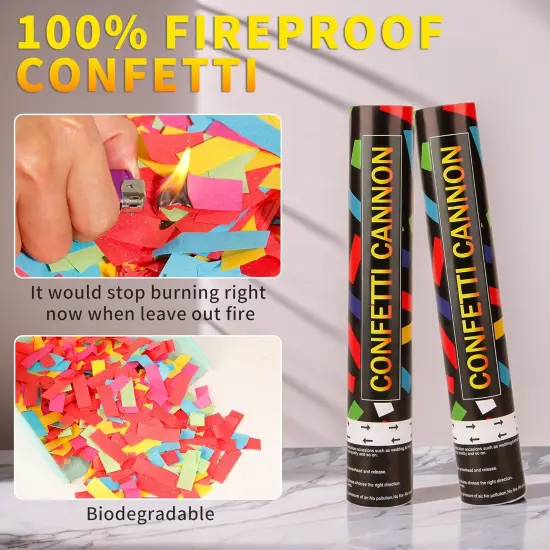6 Pack 12 Inch Confetti Cannon Multicolor Confetti Popper Party Shooter for Wedding Birthday Graduation Celebration, These Pack of 6 Confetti cannon with Biodegradable Paper Launches 16 ft {4}