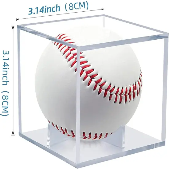 4 Pack Baseball Display Case, UV Protected Acrylic Boxes for Display,Clear Display Case Baseball Cube Memorabilia Showcase Autograph Ball Protector - for Official Size Ball {4}