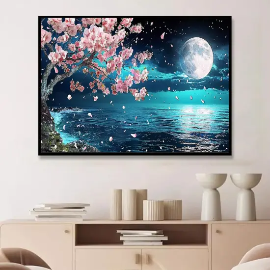 Moon Diamond Art Painting,Large Diamond Painting Lake Kits for Adults,DIY Full Drill Crystal Rhinestone Arts,Gem Art Painting with Diamond Home Wall Decor {3}