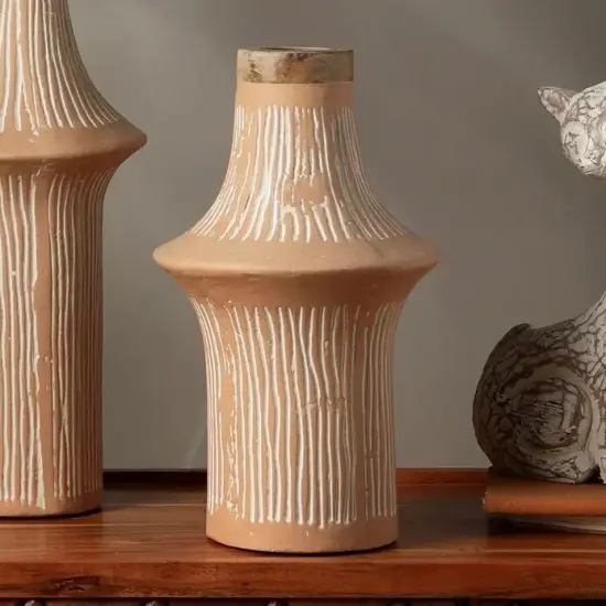 Handcrafted Eco-Mix Small Decorative Flower Vase &ndash; Sustainable & Stylish Accent Piece-8X8X13.5" {2}