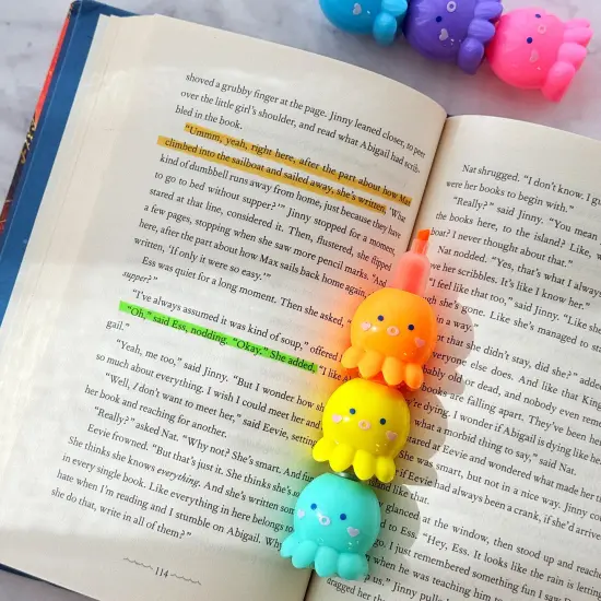 Wrapables Mini Stackable Highlighters, Cute Multi-color Markers, Octopus {3}