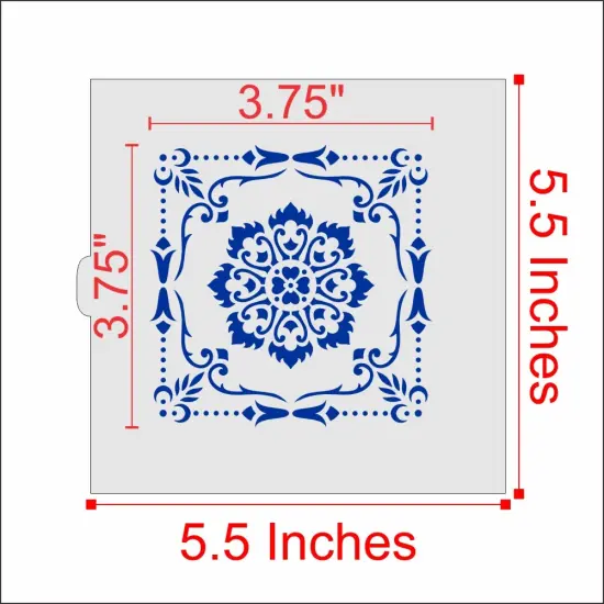 Parisian Tile Cookie & Craft Stencil | CM013 by Designer Stencils | Cookie Decorating Tools | Baking Stencils for Royal Icing, Airbrush, Dusting Powder | Craft Stencils for Canvas, Paper, Wood | Reusable Food Grade Stencil {2}