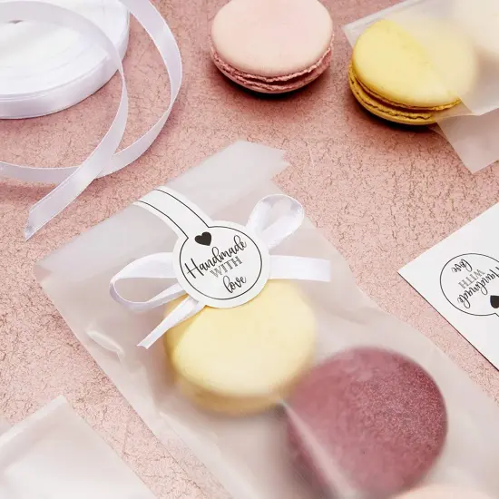 Clear Plastic Treat Bags with Stickers for Baked Goods (3.35 x 8.9 In, 150 Pack) {3}