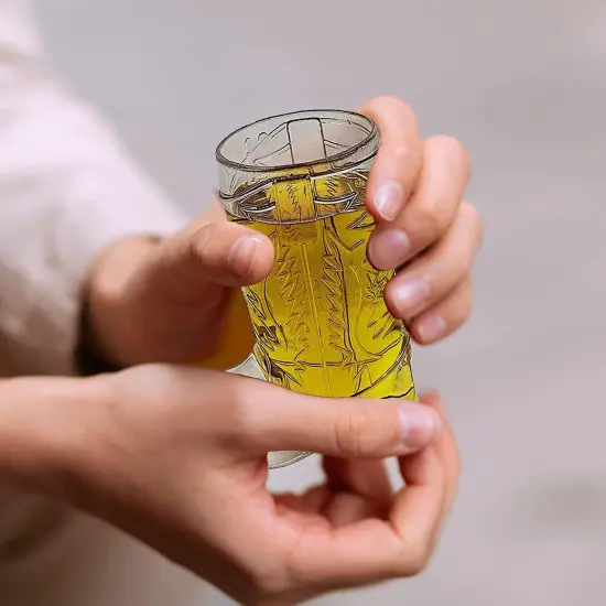 4E's Novelty 14 PCS Set Cowboy Boot Cups - 12 Mini Boots, 2 Big 17oz Cowboy Boot Mugs for Party Supplies {4}