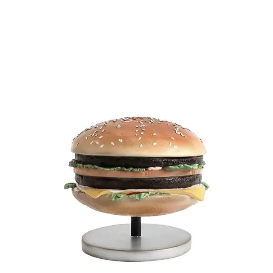 Double Cheeseburger On Stand Over Sized Statue {1}