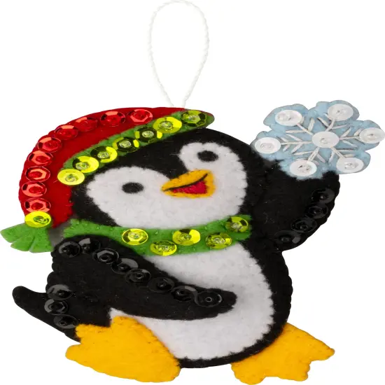 Bucilla Felt Ornaments Applique Kit Set Of 6-Polar Pals Ornaments {7}
