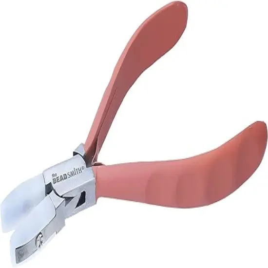 The Beadsmith Satin Touch Round Nose Pliers, 5.75 inches (145mm) with polished steel head, comfortable contoured grip handles and double-leaf springs, tool for jewelry making {1}
