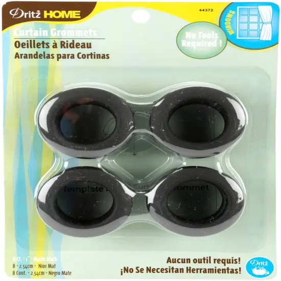 Dritz Home Curtain Grommets 1" Inner Diameter Plastic 8/Pkg-Matte Black {1}