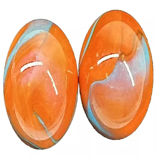 2 Mammoth 1 5/8" Valkyrie (Seahorse) Marbles Glass Massive 42mm Huge {4}