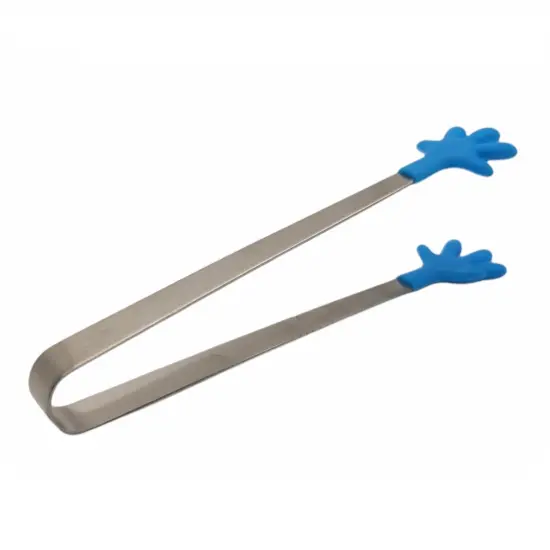 Handy Housewares 5" Long Stainless Steel Mini Tongs with Silicone Hand Shaped Tips {3}