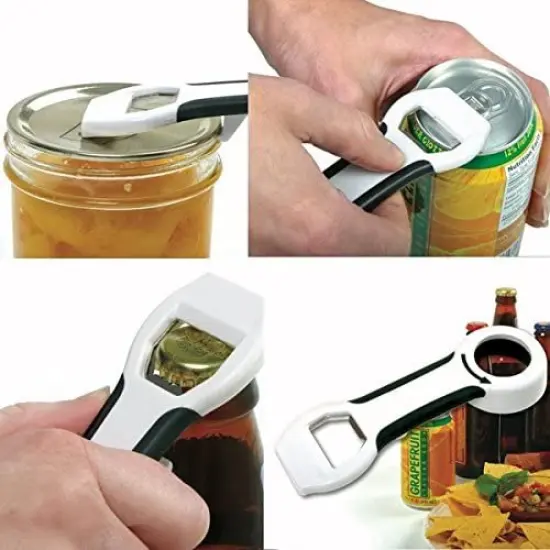 Norpro 4-in-1 Grip-EZ Bottle Opener - Easily Opens Twist Caps, Bottle Caps, Canning Lids and Can Tabs {4}