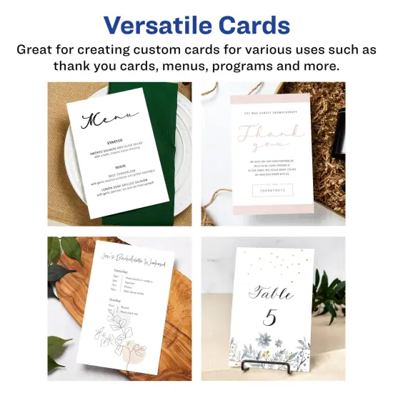 Avery Printable Matte White Cards with Sure Feed, 6" x 9" Rectangle {2}