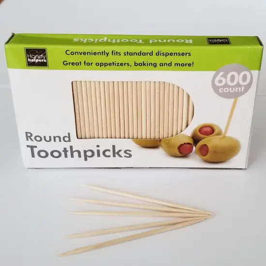 Handy Housewares 600-Count Round 2.5" Long Wooden Toothpicks - Great for Appetizers, Baking and more! {2}
