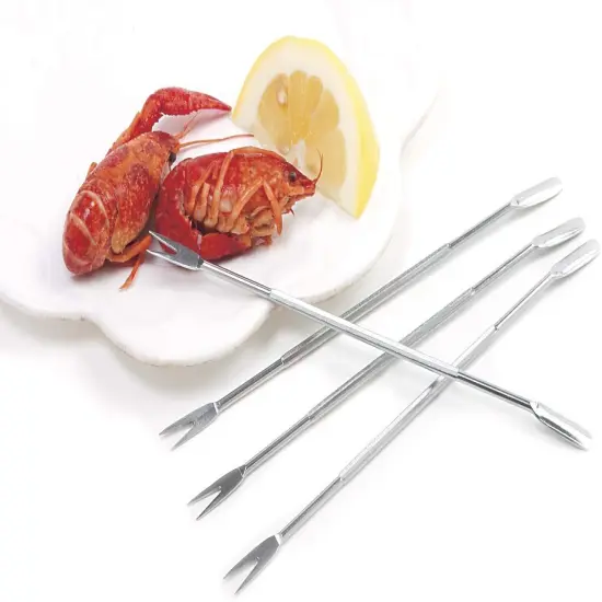 Norpro 4-piece Stainless Steel Seafood Forks Set - Crab Lobster Shellfish Scoop Picks {2}