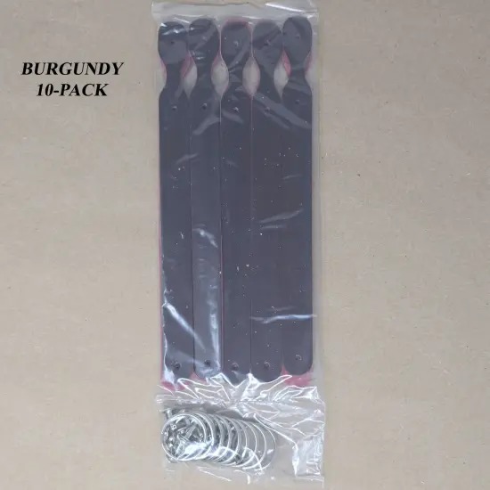 Blank Leather Keychains &ndash; 3/4" Full Grain DIY Kit (10 Pack)-Promotional-Fundraising-Personalized Gifts Burgundy {1}