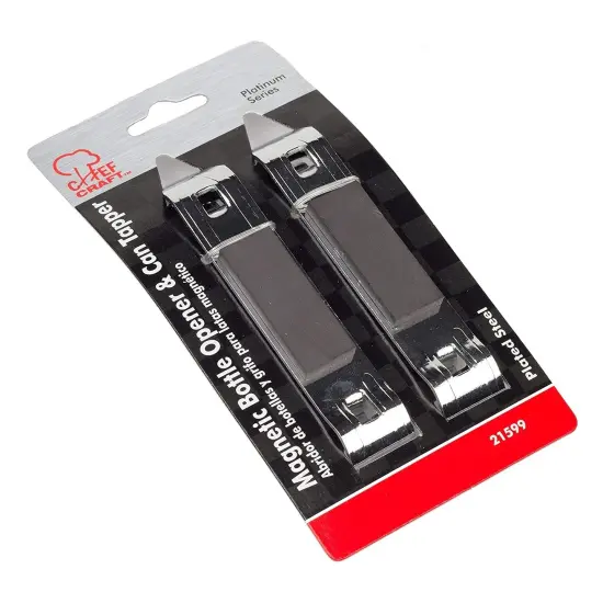 Chef Craft 2pc Magnetic Plated Steel Bottle Opener & Can Tapper Set {5}
