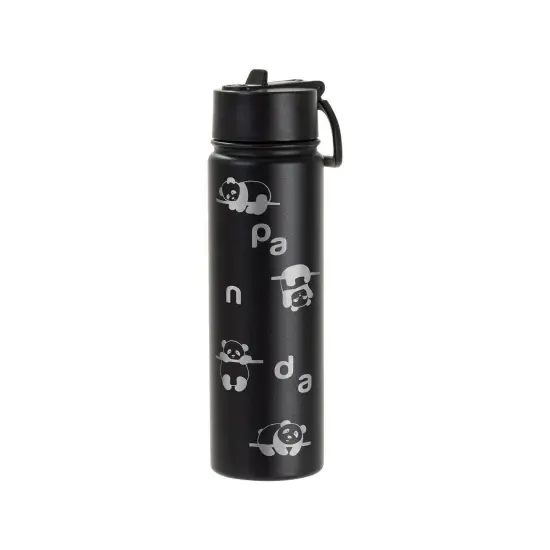 Craft Express 6 Pack 22oz Powder Coated Water Bottle Flasks &ndash; Laser-Ready Drinkware Black {4}