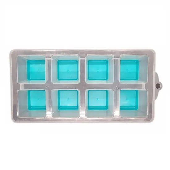 Handy Housewares 2" Jumbo Silicone Push Ice Cube Tray - Makes 8 Large Cubes - Teal Green {4}