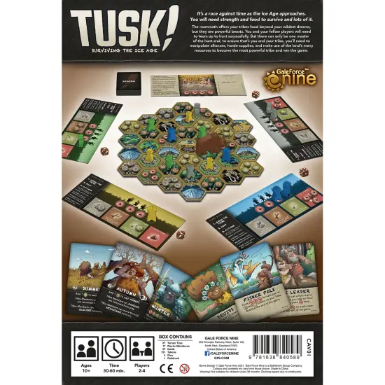 TUSK! Surviving the Ice Age - Strategy Board Game, Ages 10+, 30-60 Min, 2-4 Players {5}